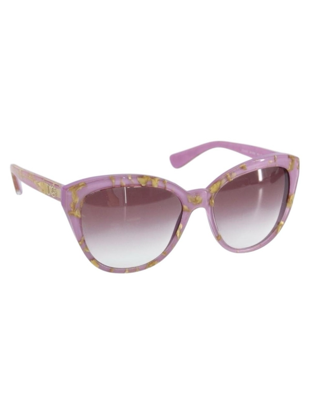 Dolce & Gabbana DG Gold Leaf Violet Purple Designer Sunglasses Authentic